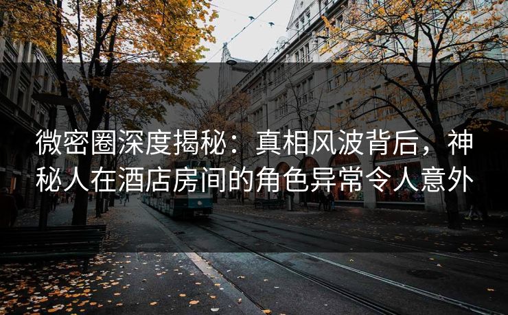 微密圈深度揭秘：真相风波背后，神秘人在酒店房间的角色异常令人意外