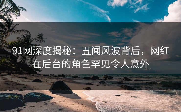 91网深度揭秘：丑闻风波背后，网红在后台的角色罕见令人意外